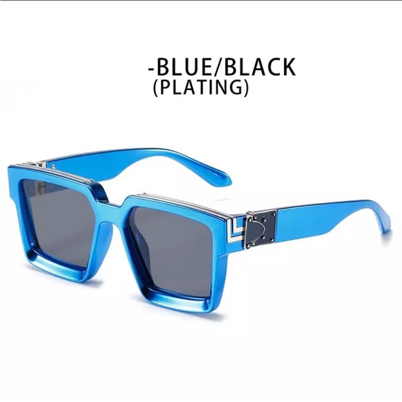 Luxury Brand Designer Square Sunglasses Silver Gold Men - Picture 6 of 16